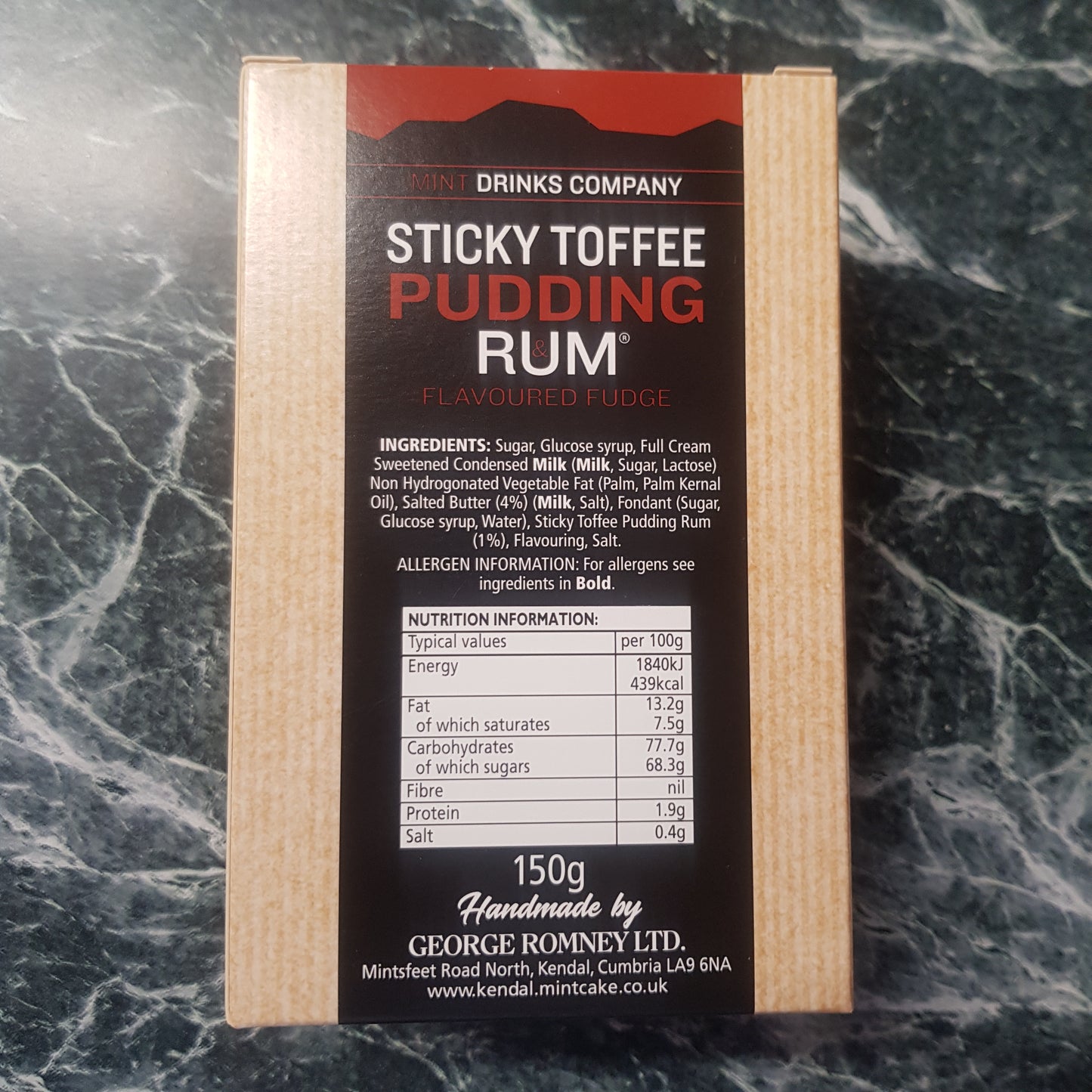 Mint Drinks Sticky Toffee Pudding & Rum Flavoured Hand Made Fudge
 150g