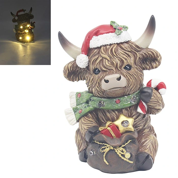Xmas Highland Cow with Bag